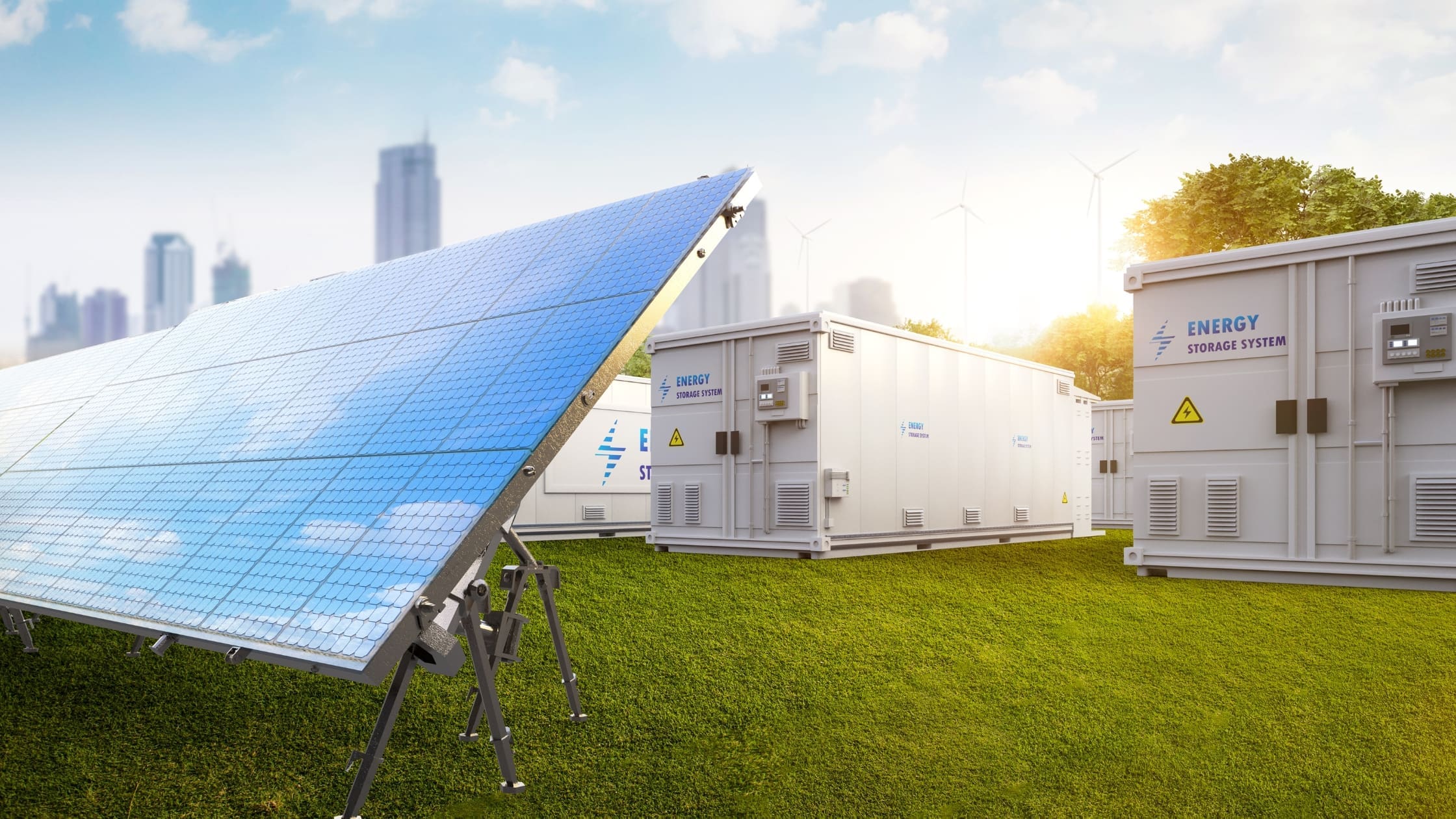 energy storage batteries and solar panel